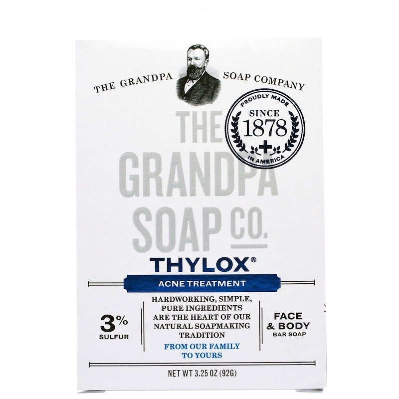 Сіре мило від акне та прищів Grandpa's "Thylox Acne Treatment" для проблемної шкіри обличчя й тіла (92 г), фото 1