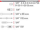 Набір інструменту 1/4", 17ед (гол. 4-13 мм) INTERTOOL ET-6017, фото 2