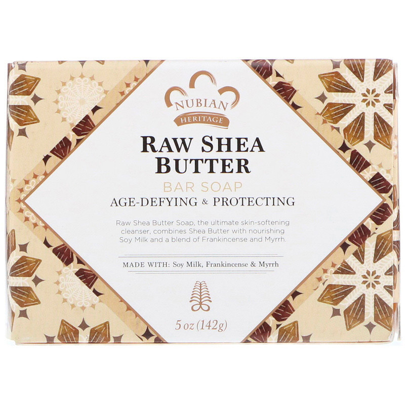 Мило з олією ши Nubian Heritage "Raw Shea Butter Bar Soap" антивікове та захисне (142 г)