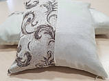 Комплект декоративних подушок Firanka Venzel 35х35см 3шт сріблястий (п_0504), фото 4