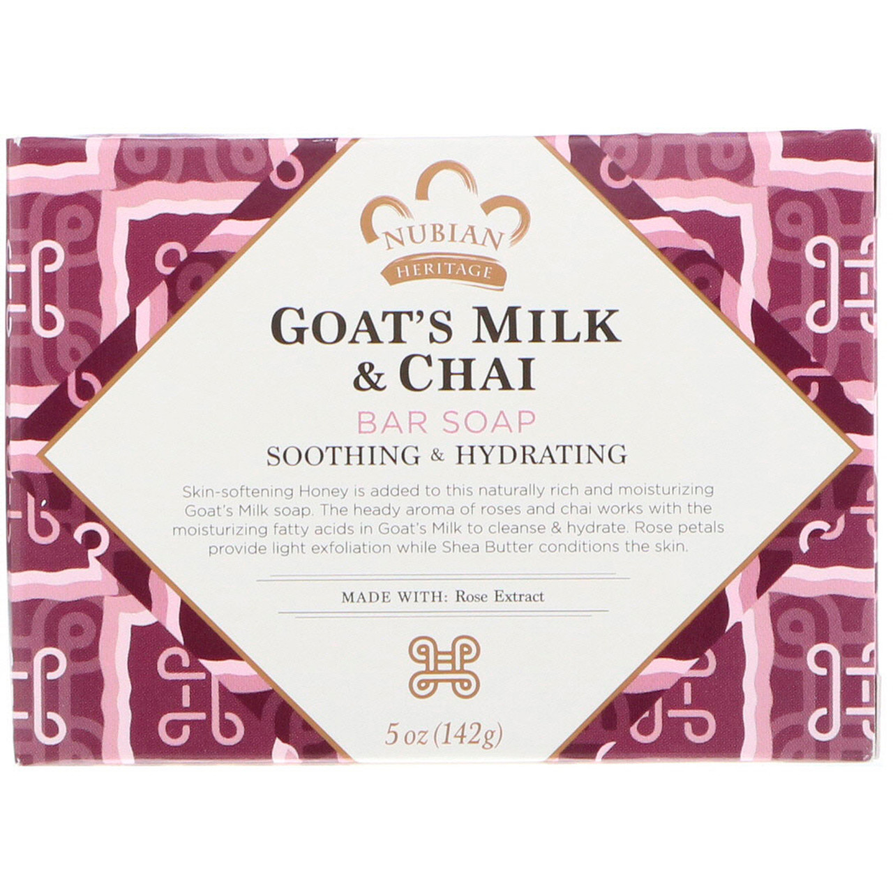 Мило з козячим молоком і маслою Nubian Heritage "Goat's Milk & Chai Bar Soap" заспокійливе та живлення (142 г)