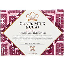 Мило з козячим молоком і маслою Nubian Heritage "Goat's Milk & Chai Bar Soap" заспокійливе та живлення (142 г)