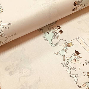 Тканина поплін Парад на світло-пудровому (ТУРЦІЯ шир. 2,4 м) (R-FR-0611)