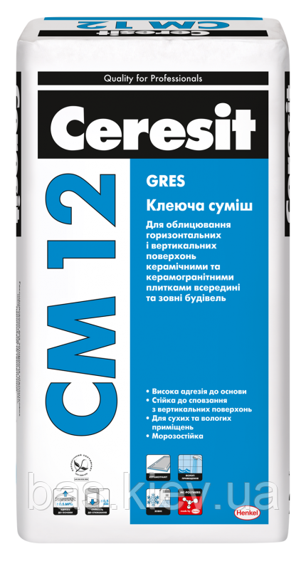 Клеюча суміш Ceresit CM 12 Gres, 25 кг