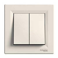 Вимикач 2-кл. прохідний Asfora Крем