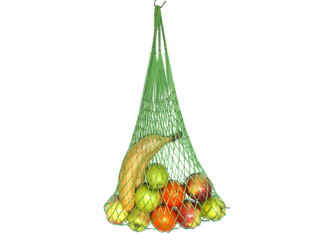 Натуральна преміум сумка ручної роботи "Авоська" зелена до 15 кг.