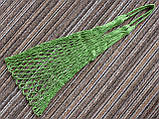 Натуральна преміум сумка ручної роботи "Авоська" зелена до 15 кг., фото 2
