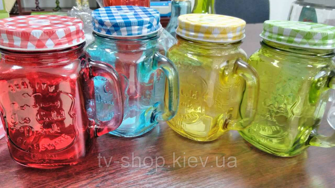 Банка для смузі та коктейлів Mason Jar (джар) 380 мл