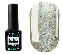 Гель-лак Kira Nails №162 (золотой с серебряными блестками, эмаль), 6 мл