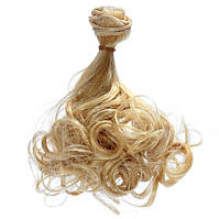 Волосся для ляльок 15 см/1м Пшениця, "Курряшки", синтетичні