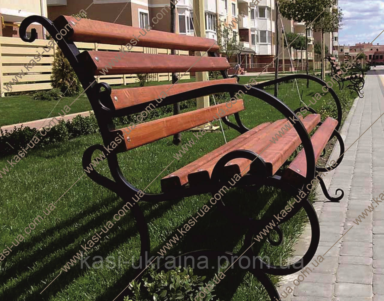 Лавка садово-парковая со спинкой с подлокотниками 1,5 м. №3, цена 3600 ...