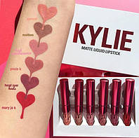 Набор жидких помад Kylie Matte Liquid Lipstick Valentine Collection (6 шт)