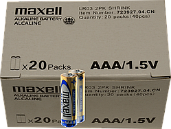 Алкалайнова батарейка ААА Maxell LR03 SHRINK 40 шт.