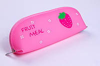 Пенал-косметичка №1571 "Fruit meal",1 отделение, силикон NEW, пеналы для школы