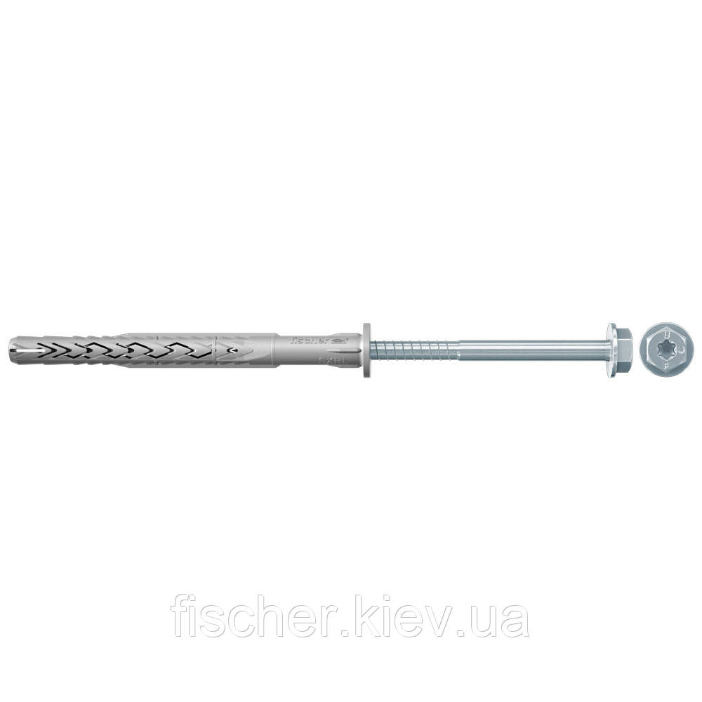 SXRL 14 x 200 FUS  Дюбель фасадний fischer з шестигранним шурупом та пресшайбою, оцинкований (Фішер), 530952