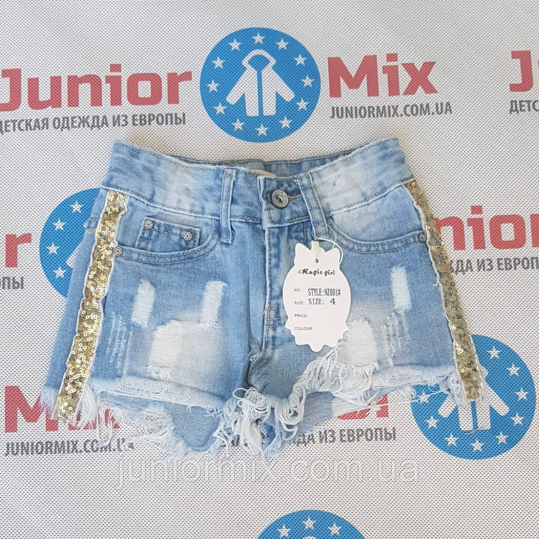 Дитячі джинсові рвані шорти для дівчаток оптом