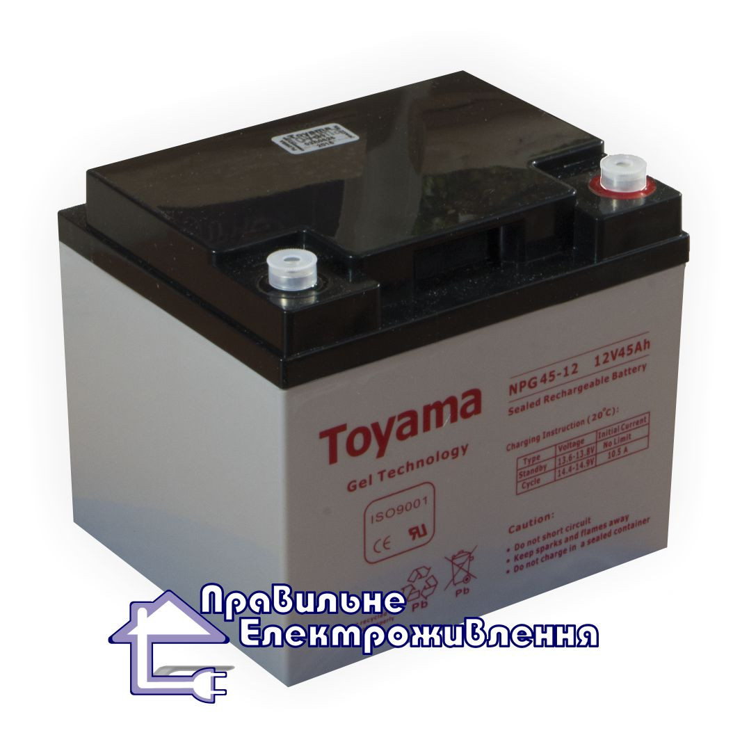 Гелевая аккумуляторная батарея Toyama NPG45-12 - фото 2 - id-p82898683