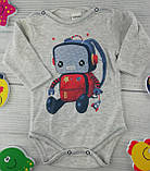 Боді сірий для малюків З довгими рукавами Робот Flexi Туреччина, фото 2