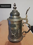 Олов'яний пивний кухоль з кришкою Гарна звістка, фото 9
