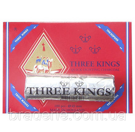 Вугілля для кальяну "Три короля" (33 мм), фото 2