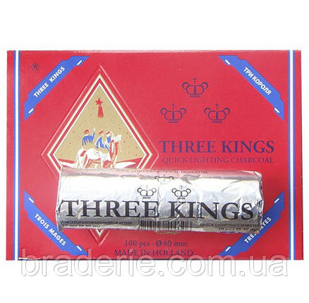 Вугілля для кальяну "Три короля" (40 мм), фото 2