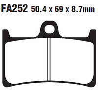 Мото колодки тормозные EBC FA252 аналог FDB605 / MCB611 / BREMBO 07YA23 / BRAKING BR786SM1/ EBC FA252