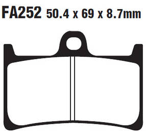 Мото колодки гальмівні EBC FA252 аналог FDB605 / MCB611 / BREMBO 07YA23 / BRAKING BR786SM1/ EBC FA252