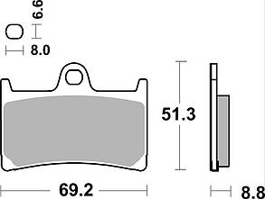 Гальмівні колодки SBS 634DS суперспорт аналог FDB605 / MCB611 / BREMBO 07YA23 / BRAKING BR786SM1 / EBC FA252, фото 3