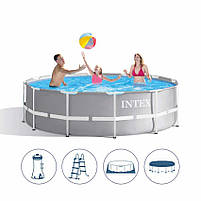Каркасний басейн Intex 26720NP 427×107 см, 12706 л, з насосом, тентом, підстилкою та драбиною, фото 3