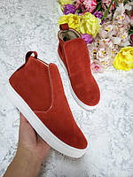 Хорошие слипончики для девочки рыжего цвета, подростковая обувь оптом от производителя