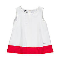 Блузка для девочки без рукавов Mek 191MIDF002 белая с красным 140-170