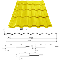 Металочерепиця Валенсія Mат 0.5 mm RAL 8017, фото 5
