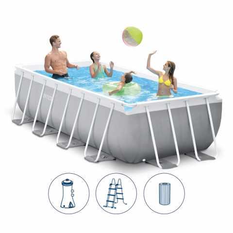 Каркасний басейн Intex 26788NP Prism Frame (400×200×100 см, фільтр 2006 л/год, драбина)