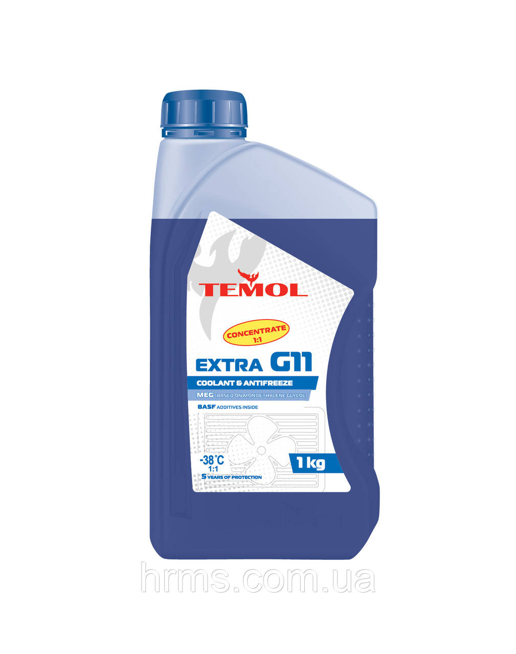 Антифриз синій концентрат каністра 1кг TEMOL antifreeze concentrate G11 blue Концентрат антифризу синій Ж11