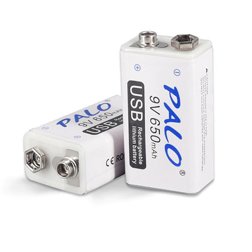 Акумуляторна батарея 9 вольт типу "Крона" li-ion 650 маг з USB портом для заряджання PALO-650, фото 1