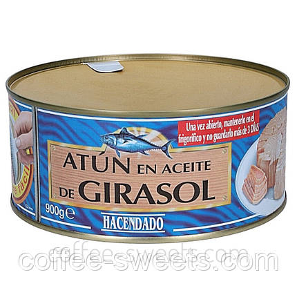 Тунець Atun En Aceite De Girasol Hacendado в олії 900g, фото 2