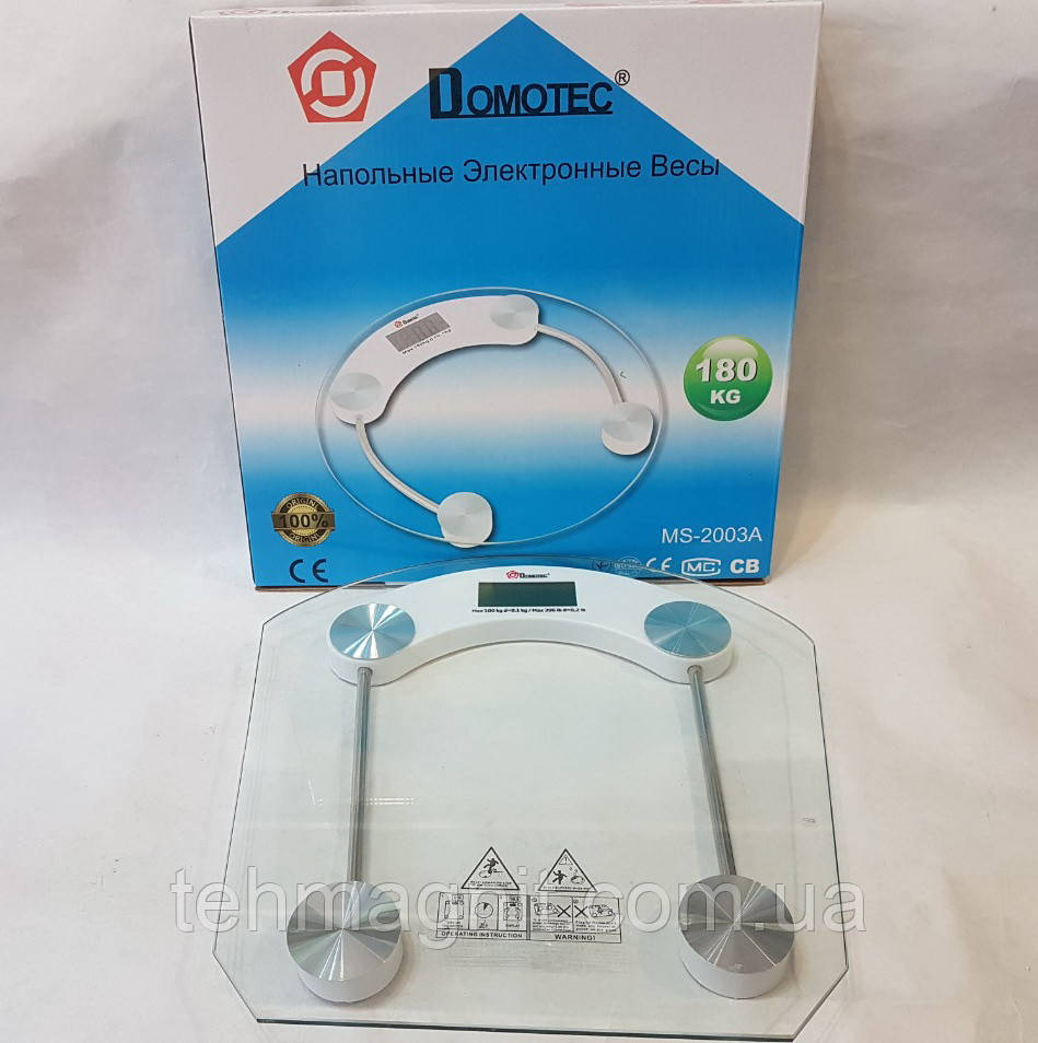 Електронні підлогові ваги Domotec 2003 до 180 кг (скло)