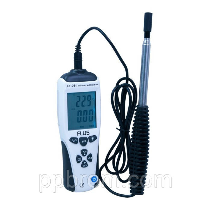 Професійний термоанемометр Flus "ET-961" (0,1...35 м/с), фото 1