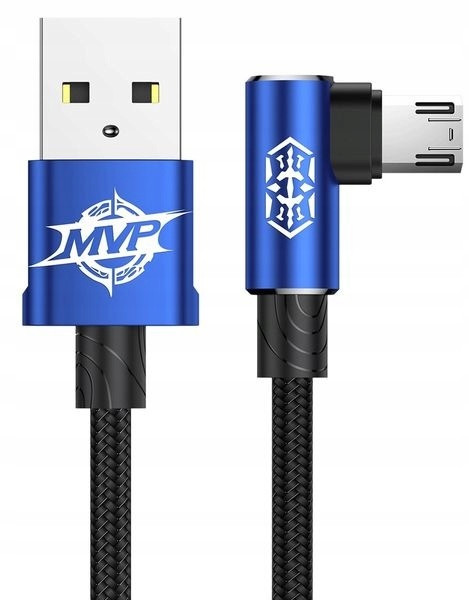 Кабель USB Baseus MVP Elbow MicroUSB 2м, Blue (CAMMVP-B03), фото 1