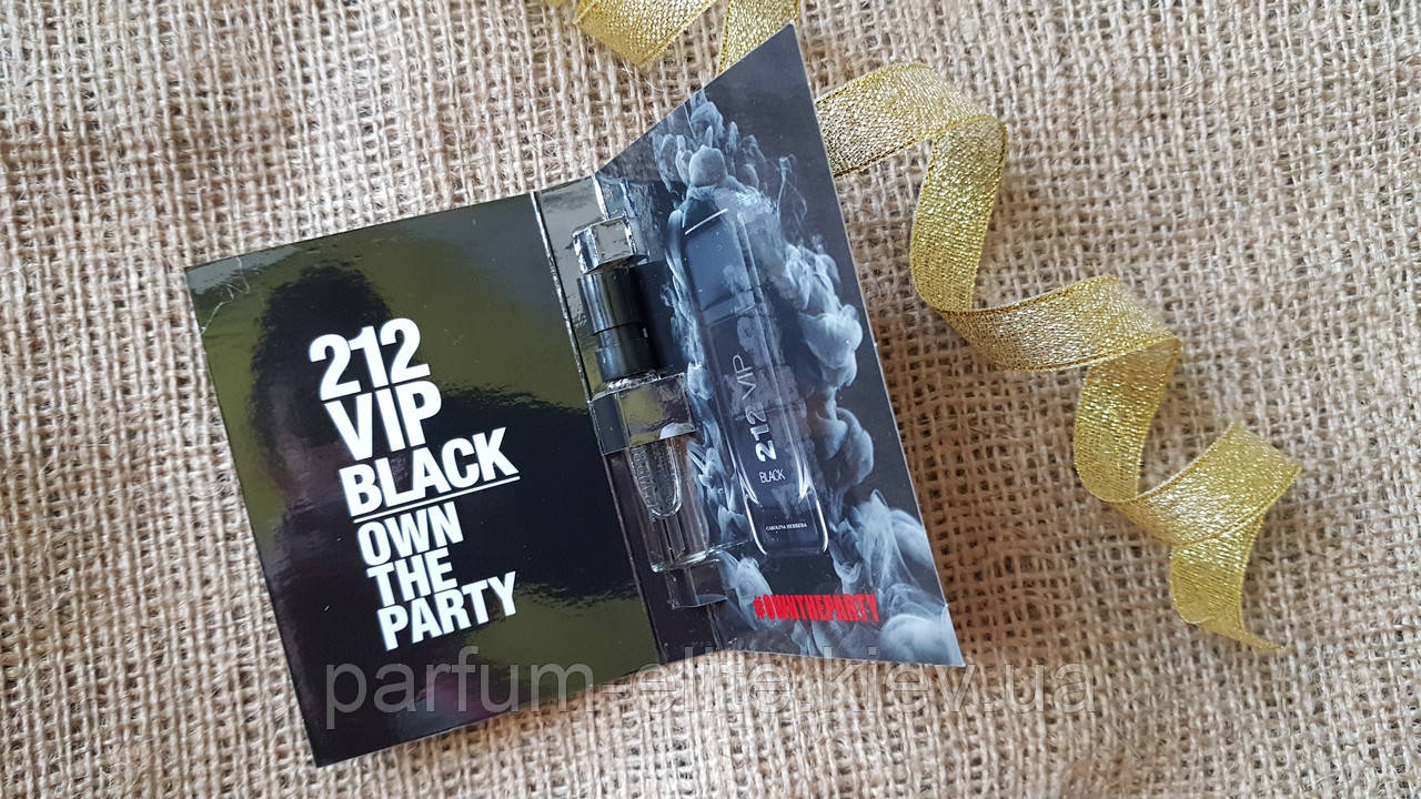 Пробник чоловічої парфумованої води Carolina Herrera 212 VIP Black 1.5ml, фото 1