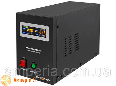 ДБЖ LogicPower LPY-B-PSW-1000VA+ (700 Вт) 10A/20A з правильною синусоїдою 12 В, фото 1