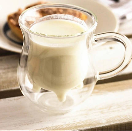 Комплект молочники чашки з подвійним дном 2 шт 90 мл чашка для молока молочник подвійні стінки, фото 2