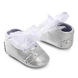 Пінетки туфлі для дівчинки 12.5см, 11.5см срібні, фото 2