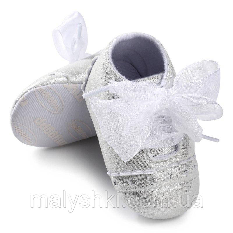 Пінетки туфлі для дівчинки 12.5см, 11.5см срібні, фото 1