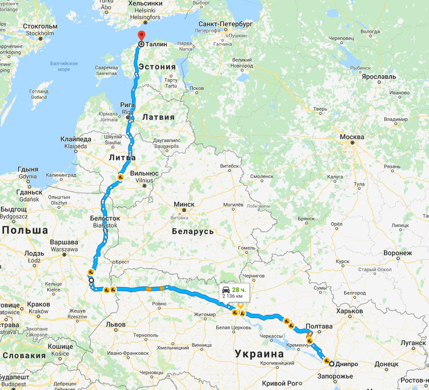 Днепр → Таллин