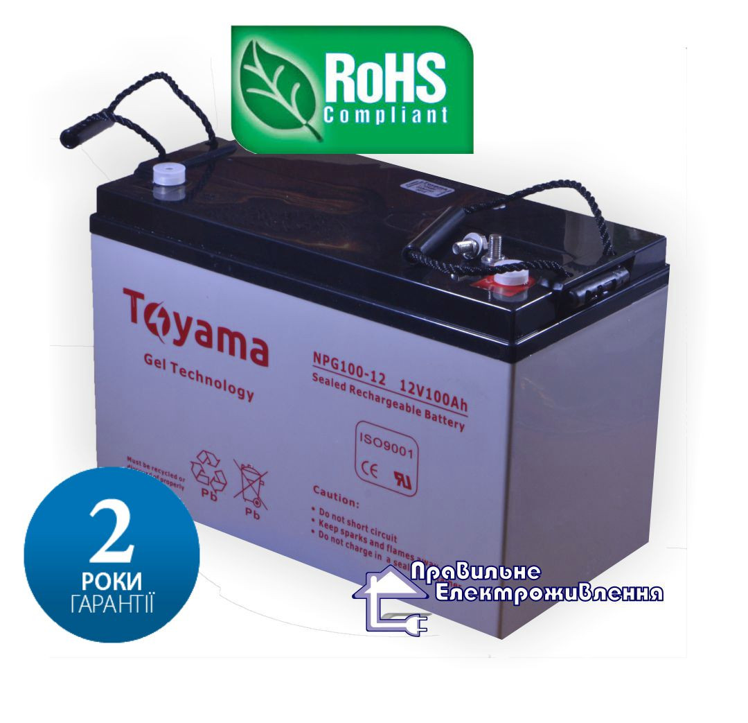 Гелева акумуляторна батарея Toyama NPG100-12