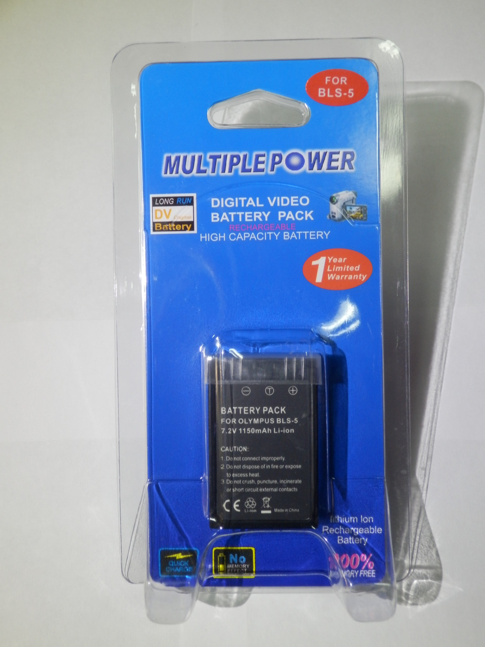 Акумулятор до фотоапарата Оlympus MastAK BLS-5 ( 7,2 v 1150mAh ), фото 1