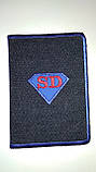 Обкладинка для документів Супермен/Superman Вишивка емблеми. Подарунок обкладинка з вишивкою., фото 2