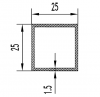 Алюминиевая труба квадратная 25х25х1,5