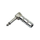 Штекер 6,35 мм моно, кутовий, корпус металевий